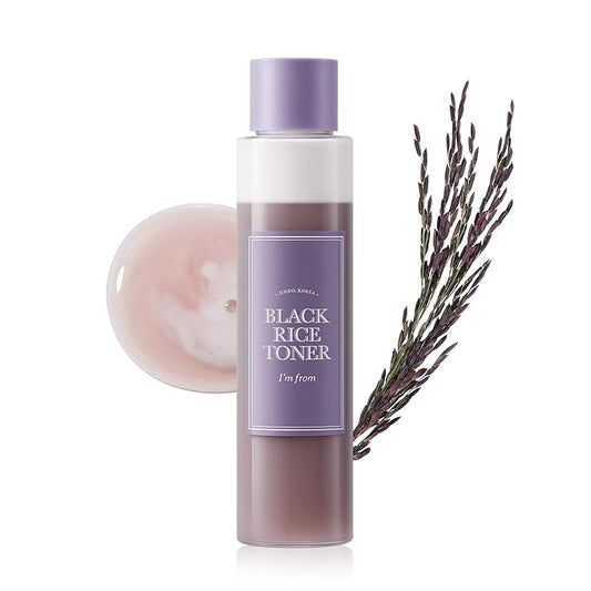 I'm from Black Rice Toner for Oily Skin, Sebum Control Toner, Lightweight, Niacinamide, Panthenol, Fragrance Free, Korean Skin Care, 150ml, 5.07 fl.oz