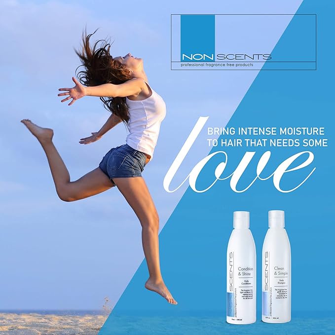 Nonscents - Fragrance Free Shampoo and Conditioner Set - Organic Formula - Hydrating Shampoo for Dry Hair, Moisturizing and Unscented Shampoo and Conditioner for All Hair Types | Made in USA