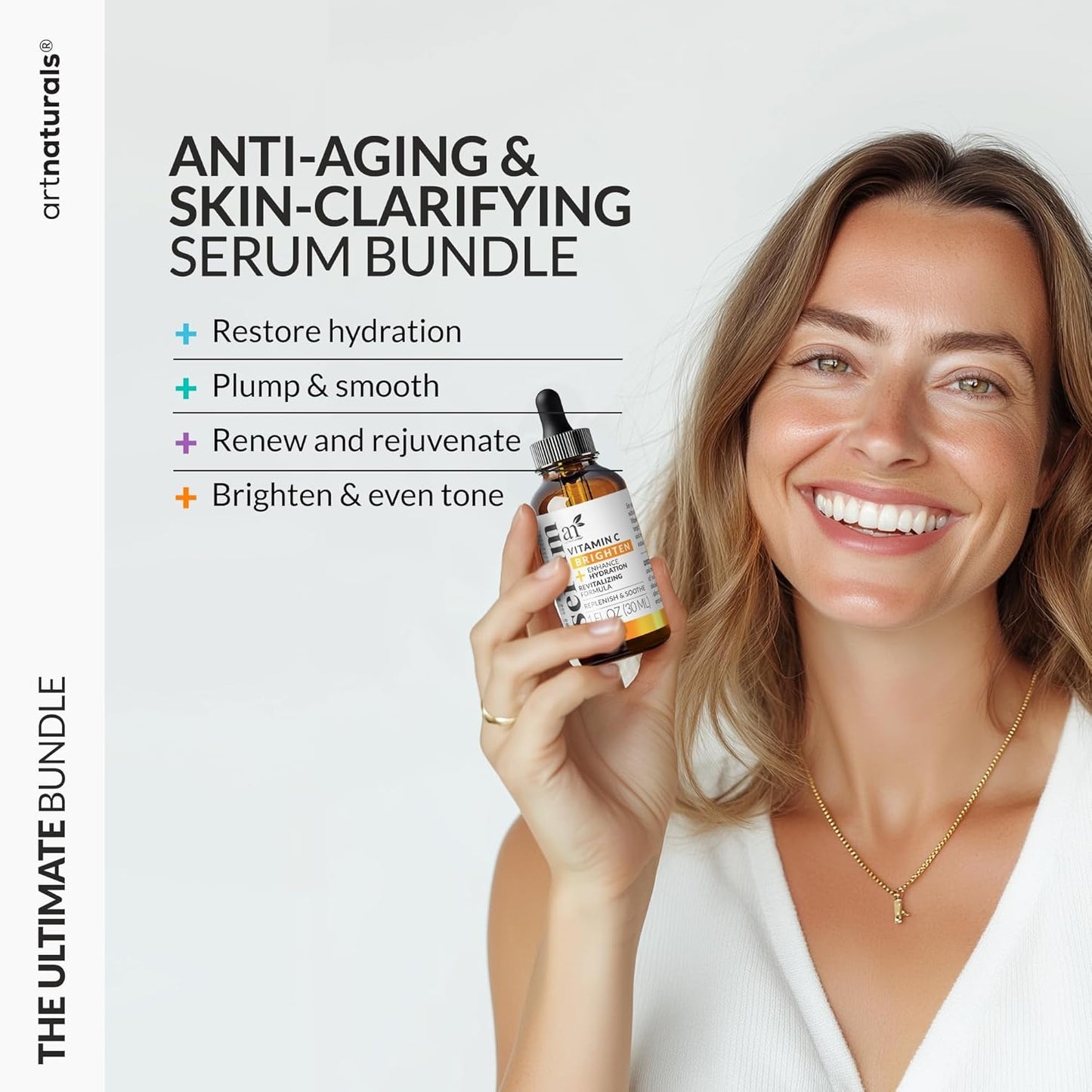 Vitamin C Serum Set – 4-Piece Anti-Aging Kit with Retinol, Hyaluronic Acid & Niacinamide, Brightening & Wrinkle Repair (3-Month Supply)