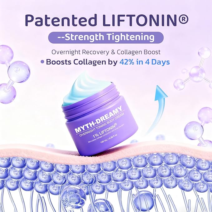 MYTH-Dreamy Overnight Toning Whip Firming Cellulite Cream, Skin Firming and Tightening Lotion While You Sleep - Helps Tighten Loose Skin & Cellulite on Body Belly Booty Arms Thighs with Gua Sha Tool
