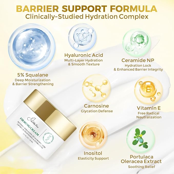 Neck Firming Cream, Anti Aging Wrinkle Cream with AH-8, Retinol, Collagen, & Hyaluronic Acid, Neck Creams for Tightening and Firming for Women & Men, Deep Hydration, Day & Night, 1.7 Fl Oz