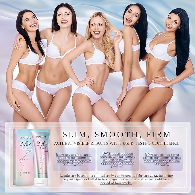 B Flat Belly Firming Cream for Stomach, Thighs & Butt, Premium Skin Tightening Cream, Body Lotion for Firmness and Moisturizer Lift,Women and men 4.2 Fl Oz