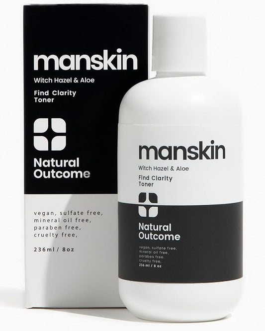 Natural Outcome Man Skin Face Toner | Natural Daily Toner Enhances Men Facial Complexion | Pore Cleansing Facial Astringent with Witch Hazel & Aloe Vera for All Skin Types | 8 Oz