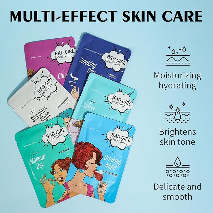 Face Masks Skincare Set for Girl,Moisturizing Collagen Facial Masks for Women Home Spa,Hyaluronic Acid Face Mask for All Skin Types,Day Night Facial Mask Hydrating,Deep Cleaning,Oil Contral(12Pack)