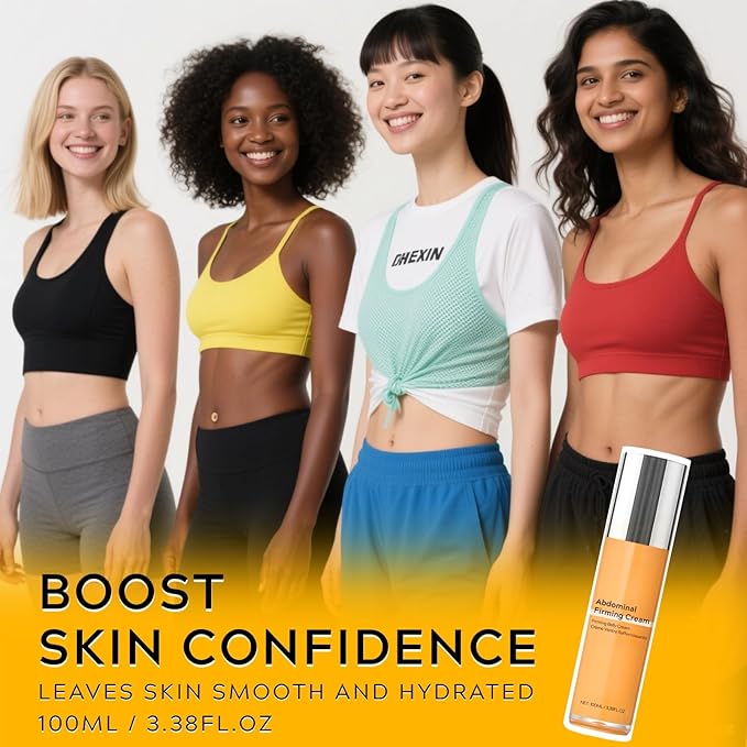 B Flat Belly Firming Cream - Skin Tightening Cream for Body, Firming Body Lotion Moisturizing & Lifting Thighs & Butt, Reduce Cellulite, Tighten Sagging & Wrinkle, Lightweight & No-greasy 100ml