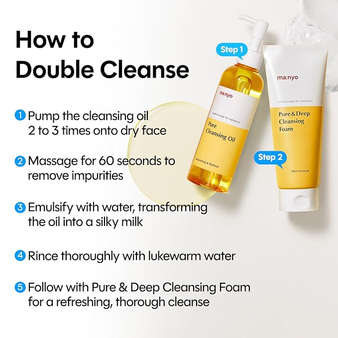 ma:nyo Pure Cleansing Oil 6.7 fl oz (200ml) Daily Makeup Remover & Blackhead melting with 14 Plant-Based Oils | Suitable for All Skin Types | Korean Skincare