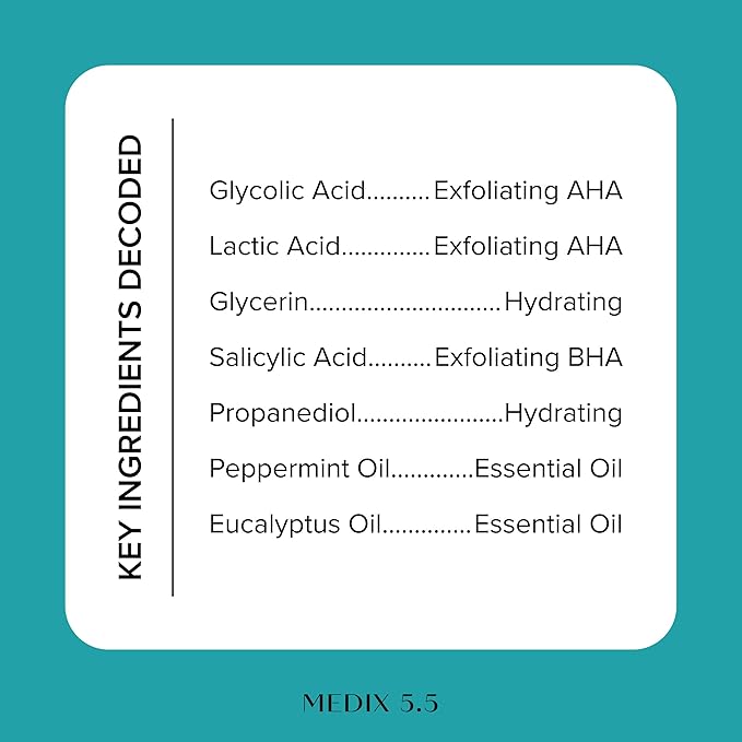 MEDIX Glycolic Acid + Lactic Acid Body Wash & Vitamin C Body Wash 2PC Skincare Bundle | Exfoliating Face Cleanser For Women, Keratosis Pilaris, & Acne + Radiant Glow Vitamin C Cleanser, 2PC Set