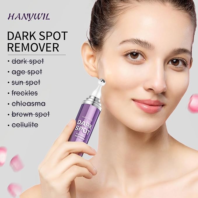 HANYWIL Dark Spot Remover for Face and Body, Dark Spot Corrector Serum, Age Spot Sun Spot Freckles Brown Spot Remover, Melasma Treatment, Skin Care Face Serum with Roller (0.5 Fl Oz)