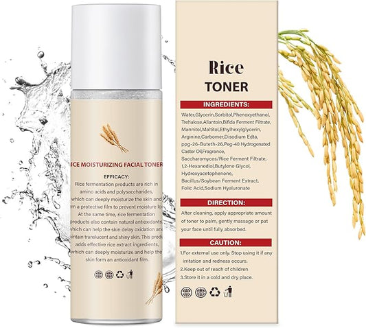 Rice Toner, Hydrating Toner for Face, Facial Toner for Women, Moisturizing, Nourishing, Skin Care for All Skin Types, 4.06fl.oz/120ml