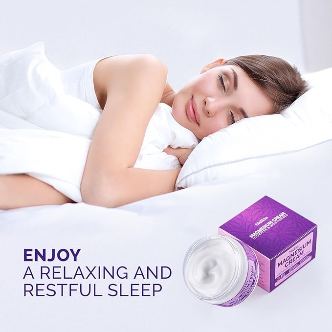 Topical Magnesium Lotion Leg Cream: Organic Magnesium Body Butter for Sweet Sleep/Leg Cramps/Feet/Arms/Chest Muscle Pain Relaxtion- Calm Moisturizing Cream - Day and Night Fast Absorption 4 oz