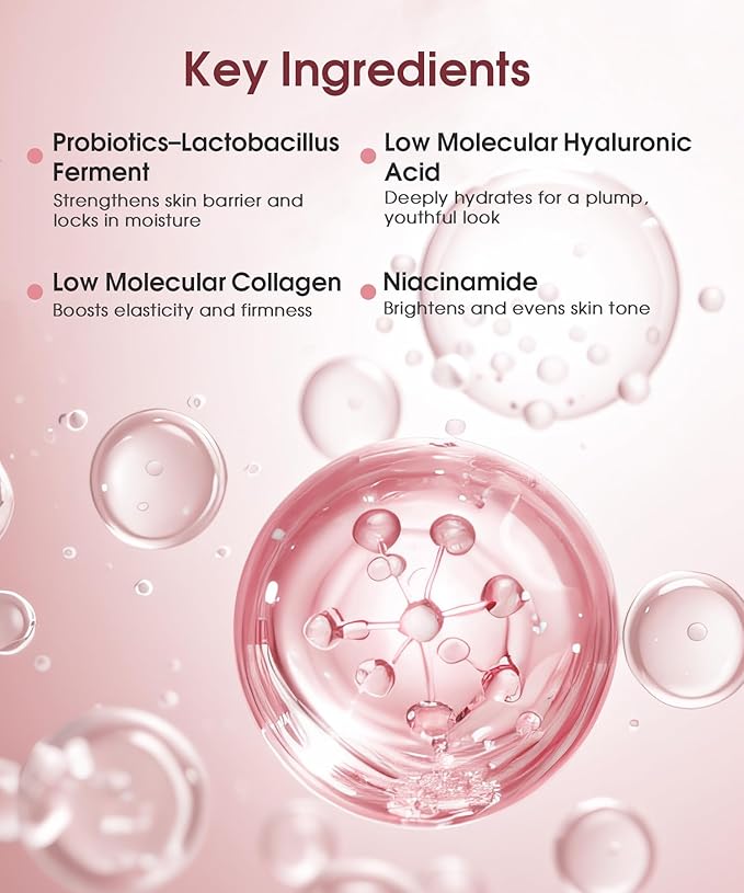 Bio-Collagen Face Mask - Korean Skincare, Women's Facial Treatments & Masks, Deep Hydrating Overnight Mask, Firming & Moisturizing, 6-Pack