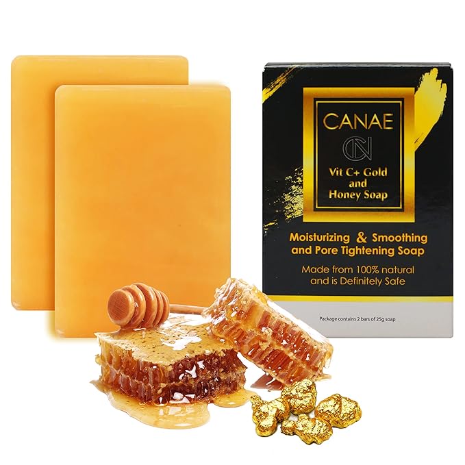 Face Moisturizer Facial Soap Bar with Vit C + Gold Honey Natural Anti Wrinkle & Aging Remover for Dry Skin and Pore Tightener, 3.5 oz