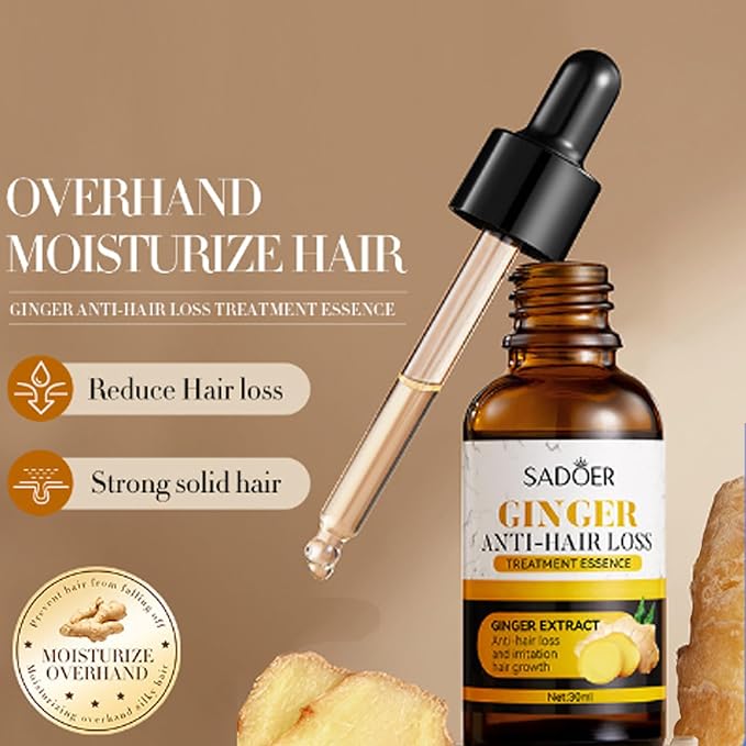 2 PCS Ginger Hair Treatment Oil, Hair Repair and Growth Serum for Dry, Damaged & Coarse Hair, Hair Essential Oil for All Hair Types, 1 Fl. Oz Each