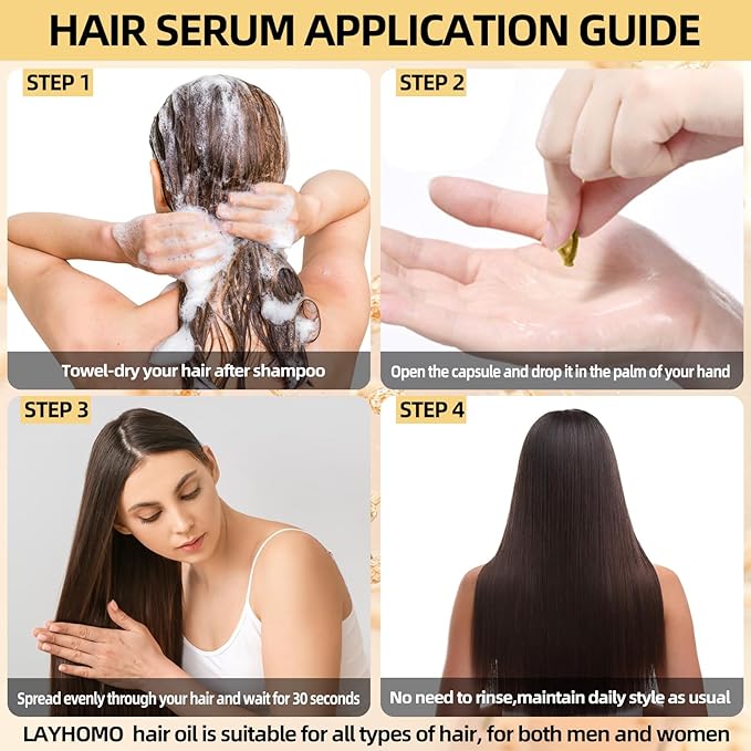 Keratin Hair Treatment Serum,Hair Oil Treatment for Dry Damaged Hair,Hair Oil Capsules with Keratin,Argan Oil-Leave-in Anti Frizz Conditioner with Vitamins A, C, E & B5- No Rinse for All Hair Types