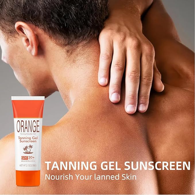 Sun Tanning Gel with SPF 30 Sunscreen, 2PCS Hydrating & Moisturizing Formula Sunscreen, Travel Size Fast-Absorbing Tan Accelerator Sunscreens, Gentle Sun Protection for All Skin Types
