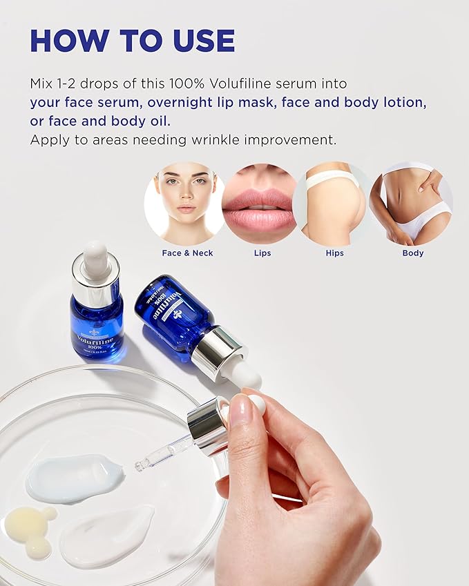 100% Volufiline Ampoules – Advanced Firming & Lifting Facial Ampoule from France Sederma, Intense Hydration & Skin Rejuvenation for Youthful, Perfect for Layering & DIY, 0.33 fl.oz (10ml) 3 Pack