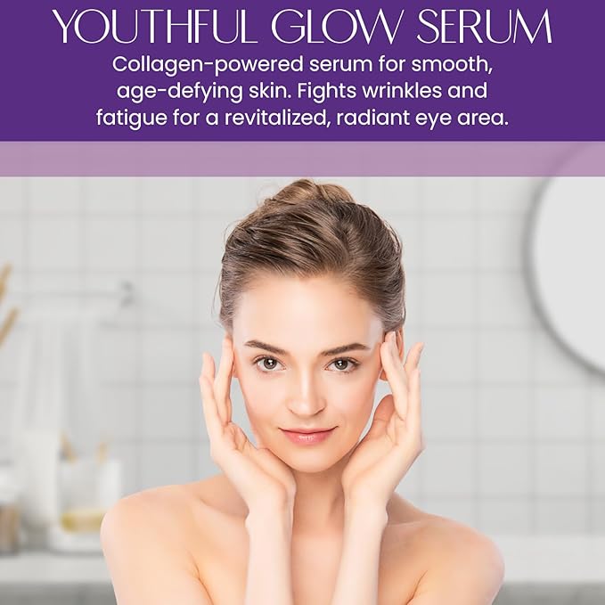 Collagen & Hyaluronic Acid Under Eye Serum - Reduces Puffiness, Dark Circles & Wrinkles, Hydrating - Dermatologist Tested, Korean Skin Care - 1 oz / 30 ml (2 Pack)