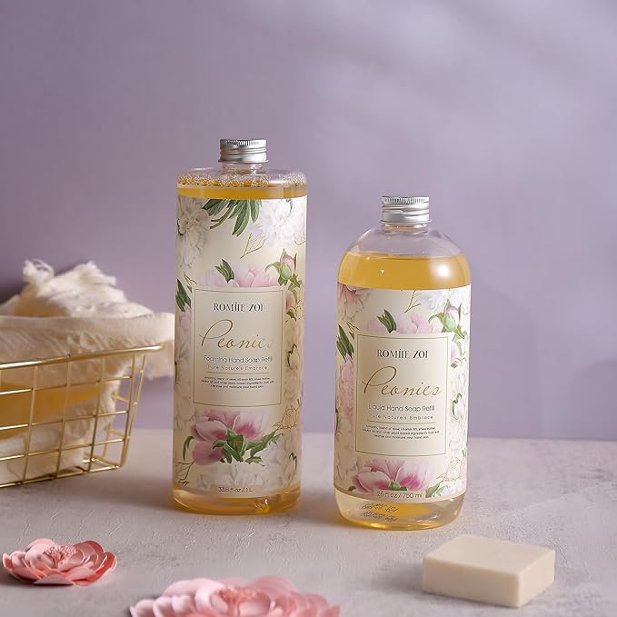 Foaming Hand Soap Refill, Peony, Gentle & Moisturizing Formula, 1 L/ 33.8 FL OZ