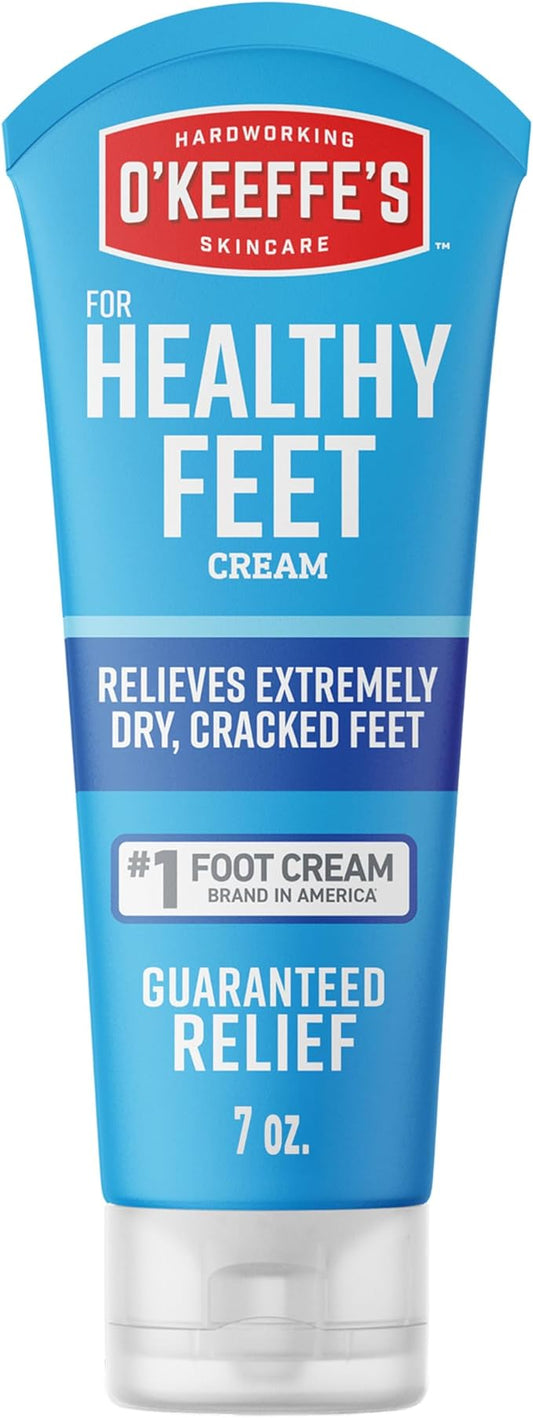 O'Keeffe's for Healthy Feet Foot Cream - 7 oz Tube (1 Pack) - Guaranteed Relief for Extremely Cracked, Dry Feet, Repairing Skincare, Instantly Boosts and Retains Moisture Levels