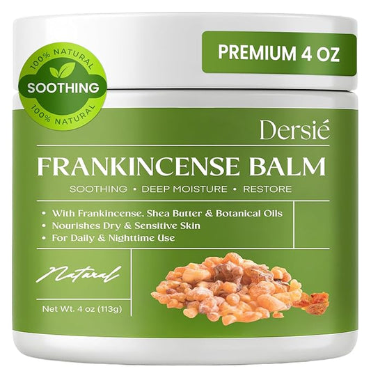 Dersie Frankincense Balm - 4 oz | Soothes Muscles & Joints, Supports Skin Renewal & Nourishment – All Natural Balm for Muscle, Joint & Foot Discomfort and Dry Skin, Infused with Frankincense Oil