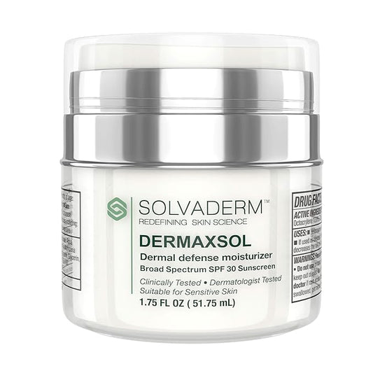 Solvaderm Dermaxsol Daily Moisturizer with Broad Spectrum SPF 30 – Lightweight, Non-Greasy Face Lotion for Hydration & Sun Protection – For All Skin Types – Dermatologist Formulated & Approved