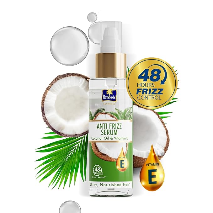 Parachute Advansed Anti-Frizz Hair Serum & Argan Shampoo Combo | Smooth, Nourished, Frizz-Free Hair | Pack of 2 | 6.4 fl oz + 11.4 Fl oz