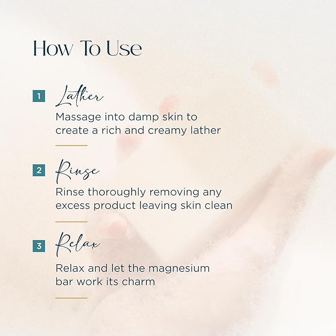 Magnesium Exfoliating Body Bar Enriched With Goat’s Milk and Olive Oil to Soothe and Hydrate Skin, Gentle Exfoliator, 90g