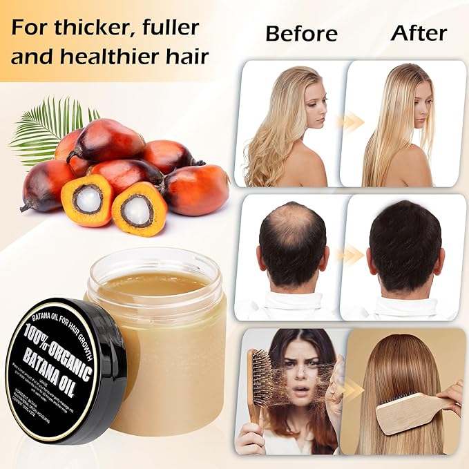 Raw Batana Oil Hair Treatment - Nourish and Revitalize for Smooth, Tangle-Free Hair - Easy Application for Intensive Hydration and Growth
