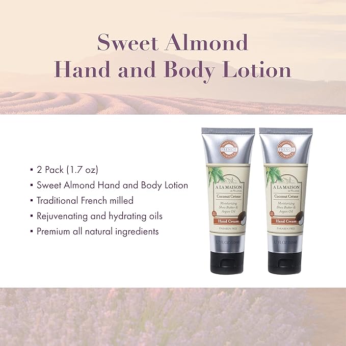 A LA MAISON Hand Cream, Sweet Almond, 1.7 Fluid Ounce, 2 Pack