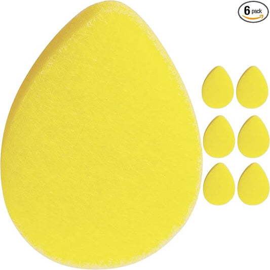 KOL Face Scrubber Pads, Lemon Infused Exfoliating Facial Cleansing Sponges for Daily Face Wash and Makeup Removal, 6 Count