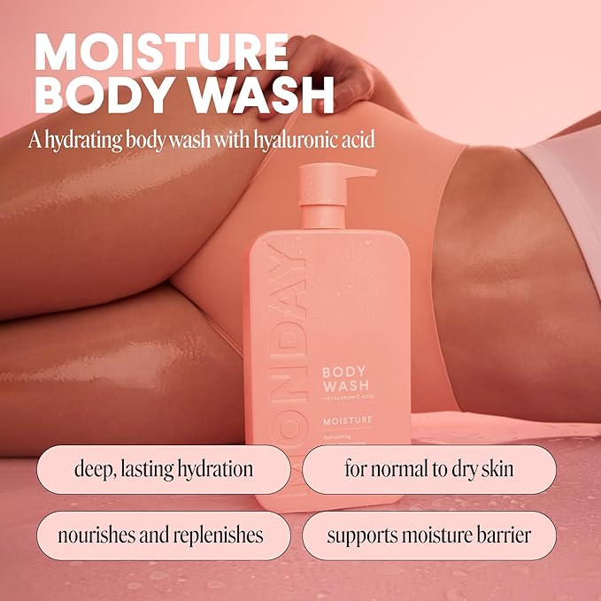 MONDAY HAIRCARE MOISTURE Body Wash in Fresh Gardenia with Hyaluronic Acid & Shea Butter for All Skin Types, 900 mL (Pack of 2)