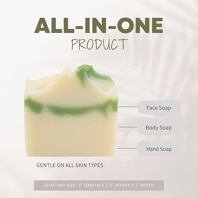 Handcraft Cold-Process Soap Bar, Bamboo Bergamot Scent (1 pack,) Handmade Body and Face Soap For Men And Women, Vegan, Cruelty Free, Made in USA, 4.2oz - Fresh Collection