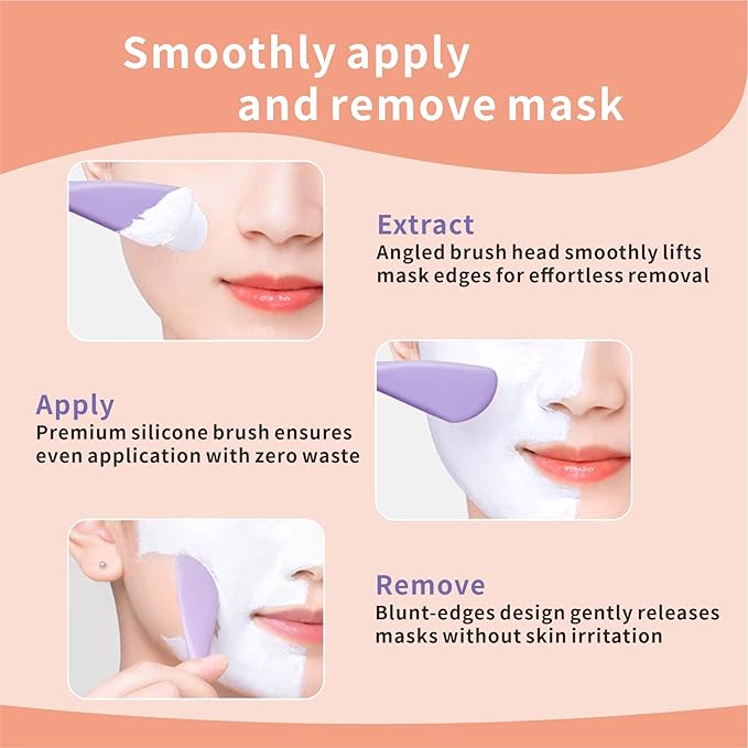 Silicone Face Scrubber, 2 in 1 Face Mask Brush, Pore Brush, Blackhead Remover, Facial Cleansing Brushes, Face Mask Applicator for Mud, Clay(Green+Orange)