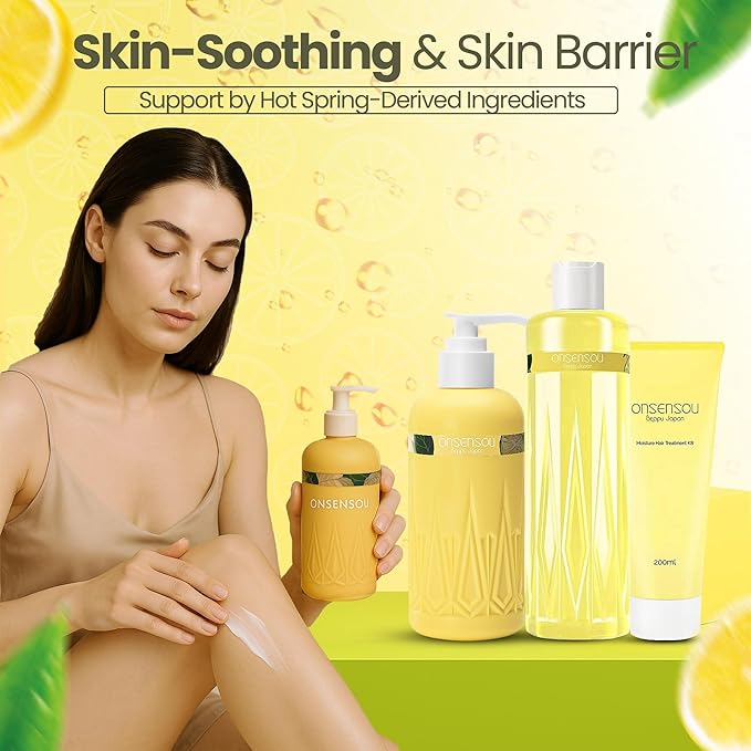 Skin Moisturizer for Dry Skin Women & Men, Full Body Lotion & Skin Cream with Hot Spring Yeast, Green Algae & Shea Butter from Japan, Citrus Scent, 8.45 Fl Oz