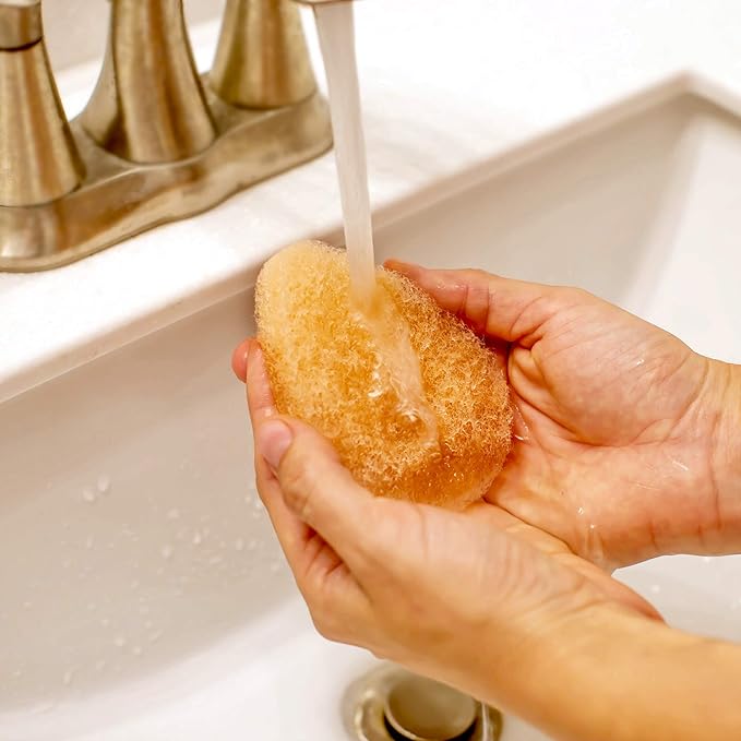 IMPRESA Face Scrubber Exfoliator Sponges - Regular Puff - Natural Medical-Grade Foam - 10 Pack Reusable Exfoliating Pads - Deep Cleanse & Dead Skin Removal - Normal to Oily Skin