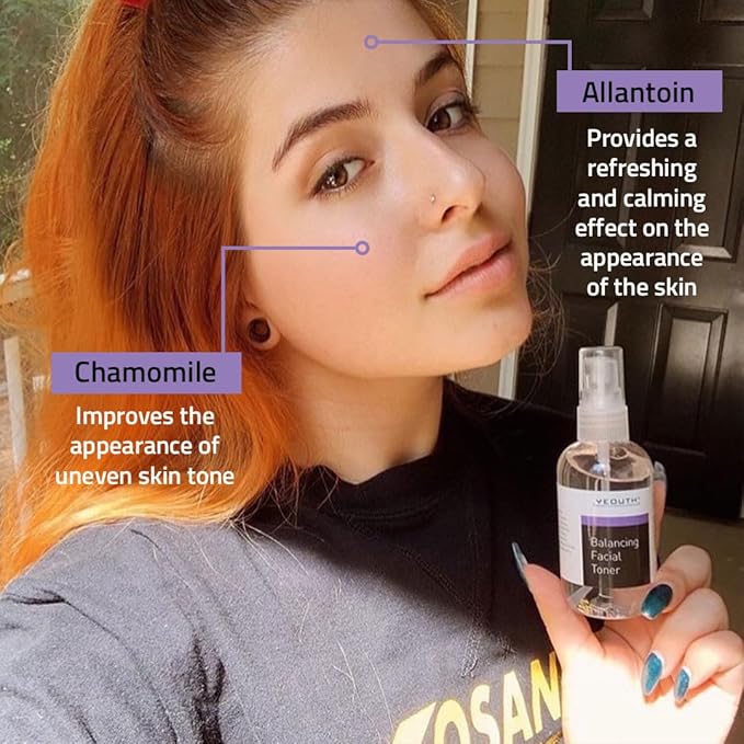 YEOUTH Hydrating Toner for Face Spray with Chamomile and Allantoin, Alcohol Free Refreshing Face Toner for Women and Men 3.4 Oz