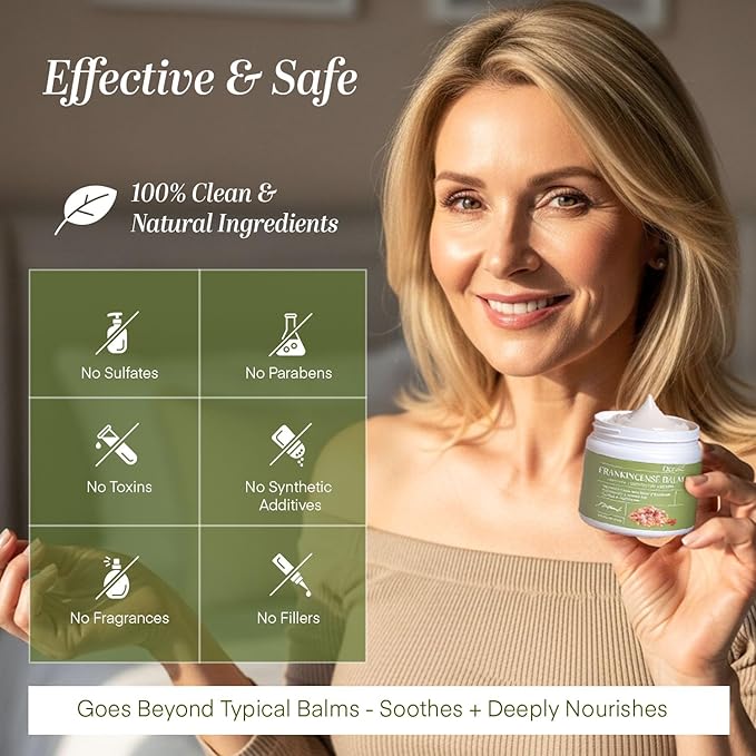 Dersie Frankincense Balm - 4 oz | Soothes Muscles & Joints, Supports Skin Renewal & Nourishment – All Natural Balm for Muscle, Joint & Foot Discomfort and Dry Skin, Infused with Frankincense Oil