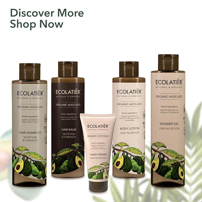 Body Lotion with Organic Avocado – Deep Nutrition, 96.3% Natural, Vegan Moisturizer with Avocado & Olive Oils, Hydrating Lotion for Dry Skin, 8.5 Fl Oz - ECOLATIER