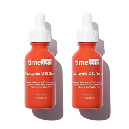 Timeless Skin Care Coenzyme Q10 Serum - Skin Care Serum for Smoothing - Fragrance-Free - Coenzyme Q10 - with Hyaluronic Acid - 1 oz (Pack of 2)