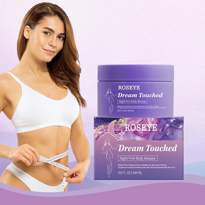 Dream Touched Night Firm Body Mousse – Hydrating Overnight Body Cream, Skin Tightening & Anti-Wrinkle Moisturizer, Firming Whipped Lotion for Youthful Glow, 6.8 FL OZ