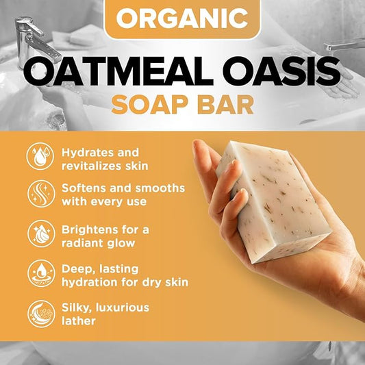 iHeart Gentle Moisture Oatmeal Eczema Soap (2 Packs) with Olive Oil and Shea Butter - Hydrating, Nourishing, Cleansing, and Soothing for Sensitive Skin - Infused with Honey, Oats, and Rosemary