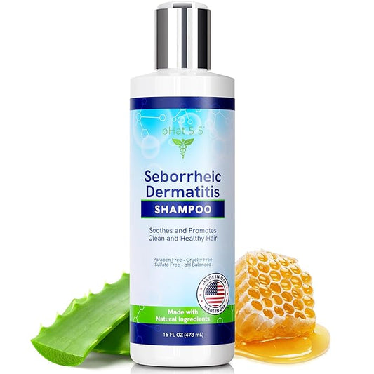 pHat 5.5 Sulfate-Free and Fragrance Free Shampoo, Safe for Seborrheic Dermatitis, To Soothe Dry and Itchy Scalp - Anti-Dandruff Shampoo for Dry Scalp (16oz)