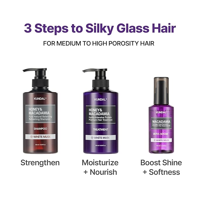 KUNDAL Honey&Macadamia Hydro-Intensive Moisture Premium Nature Hair Shampoo [Blackberry Bay] Sulfate Free, Macadamia Oil for Damaged Hiar care, Deep Clean & Hydration 1,000ml (300ml x2ea)