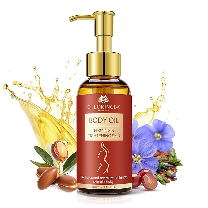 Body Firming Oil for Crepe Skin: Fast Absorbing Firming & Hydrating Skin Care with Jojoba, Grapeseed & Geranium Oils, Vitamin E | 3.4 Fl Oz Moisturizing Treatment Oil for Tightening After Shower