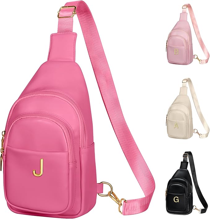 Birthday Gifts for Women Teen Girls, Initial Crossbody Sling Bag, Travel Purse for Women, Friends Sister Gifts
