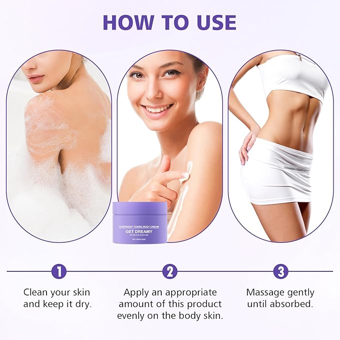 Get Dreamy Overnight Toning Whip, Overnight Toning Body Firming Cream, Body Firming Whip That Works While You Sleep, Skin Tightening Cream for Body with Caffeine & Vitamin C(2PCS)