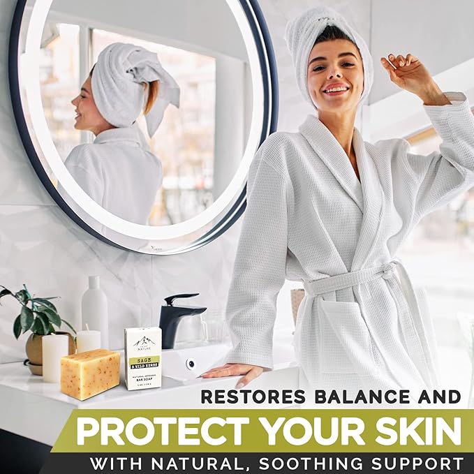 iHeart Fresh Soap Sage and Wild Herb - Long Lasting Rich Creamy Moisturizing Lather - Face & Body Wash for Men and Women - Large 6 Ounce