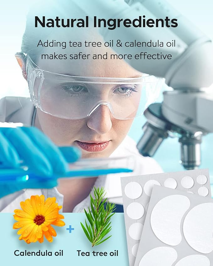 LitBear Acne Patches Large, Hydrocolloid Pimple Patches for Breakouts, Zit and Blemish, Acne Patches for Face, Chin, Back and Body with Tea Tree Oil