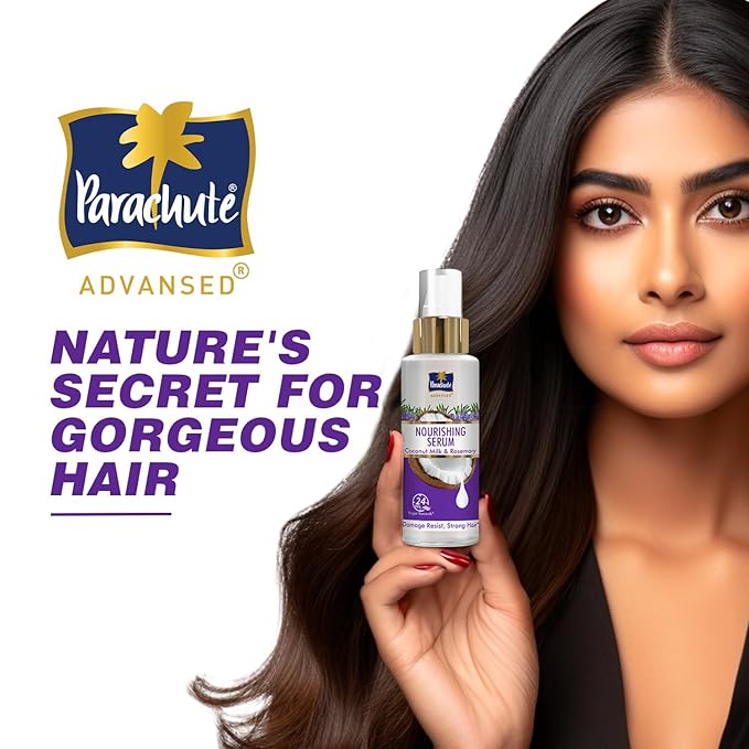 Parachute Advansed Rosemary Hair Serum for Women with Coconut Milk for Nourishing Hair | For Damage Resistance & Stronger Hair| 24-Hour Super Smoothness| 3.3 Fl.oz.