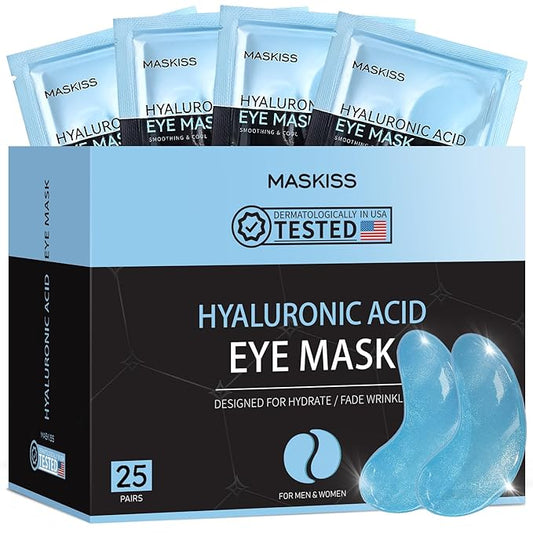 Under Eye Patches (25 Pairs), Hyaluronic Acid Eye Masks for Dark Circles Puffy Eyes Undereye Bags, Collagen Eye Patches for Wrinkles and Hydrate, Skin Care Gift for Her